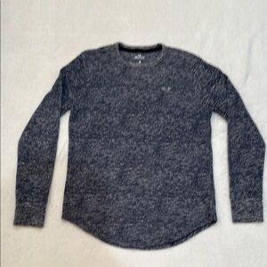 Hollister Blue and White Long Sleeve Tee Contemporary Design